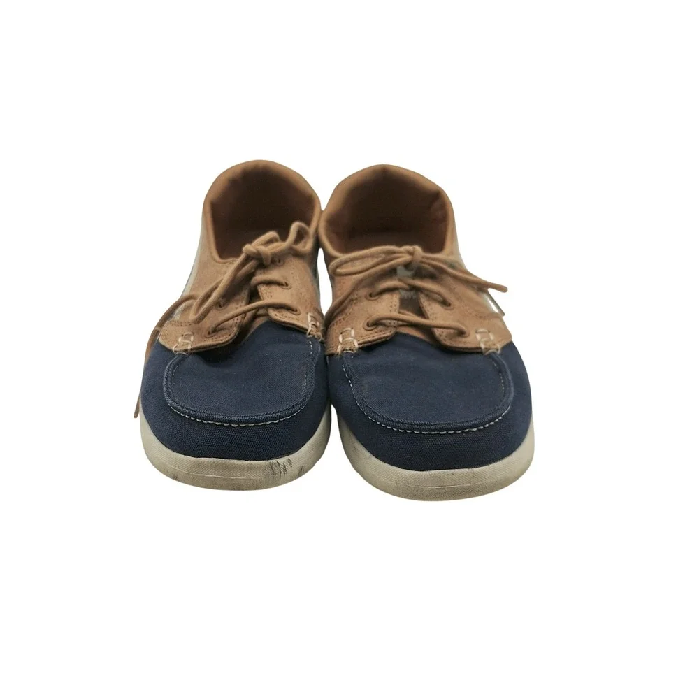 Skechers GoStep Lite Navy Tan Boat Shoes Loafers 136451 Womens 7.5